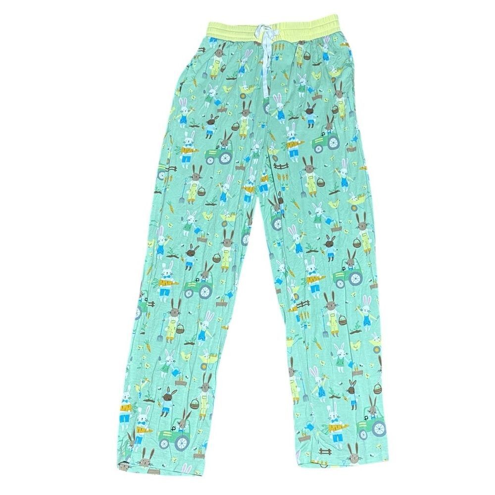 Little sleepies men’s xs green hop to it bamboo pajama pants new Easter